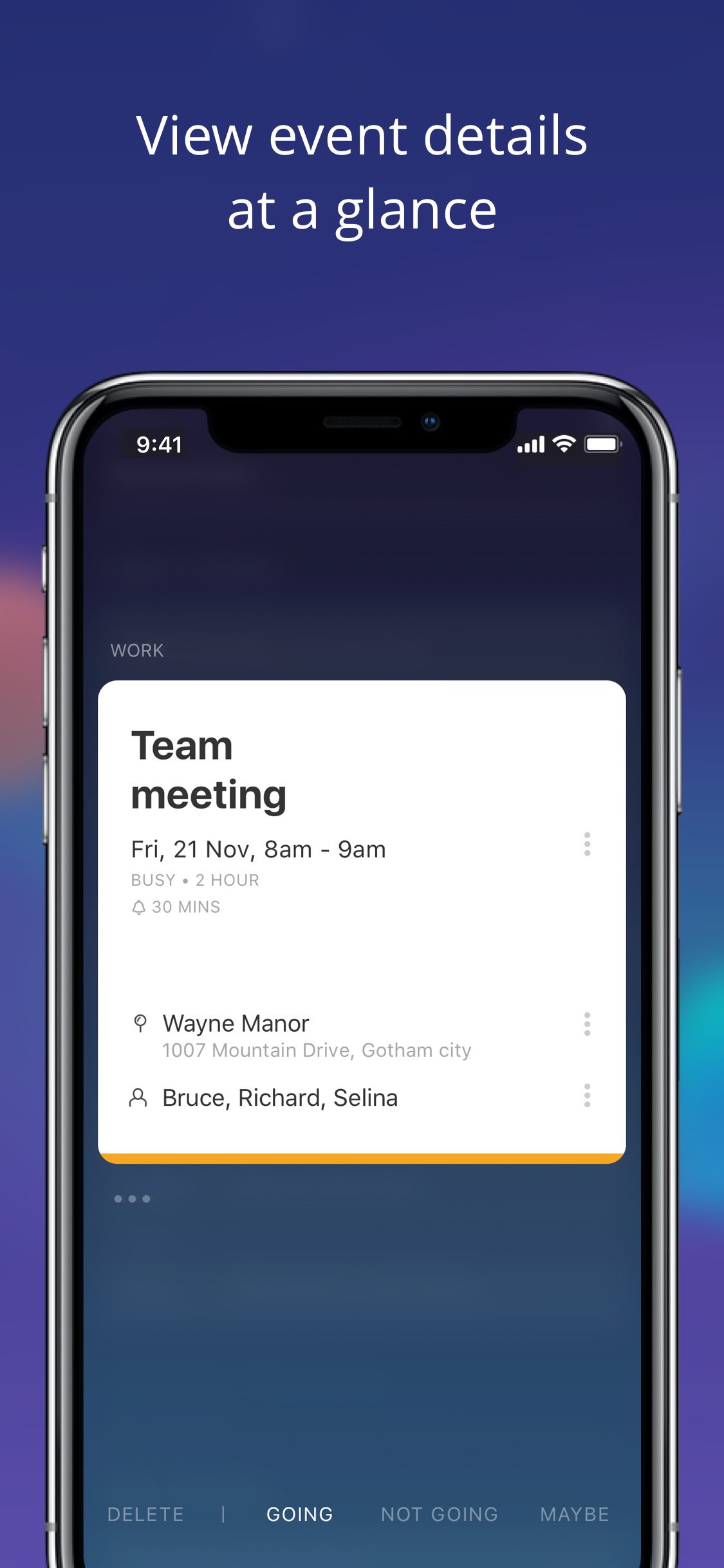 Screenshot do app Newton Calendar