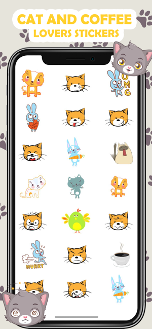 Cats and Coffee Lovers Sticker(圖1)-速報App