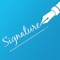 Simply Write your signature and select photo from Gallery  and insert it into your Photos with a click