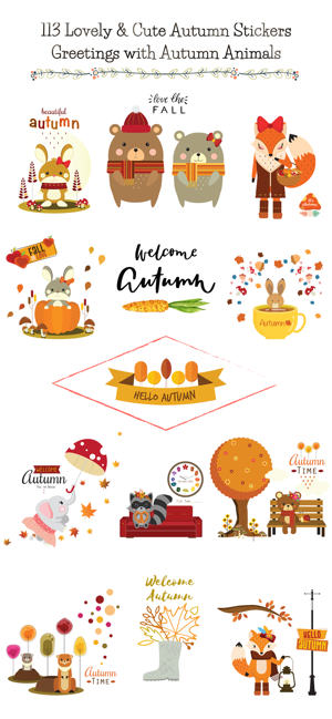 Autumn - Greetings with Animal