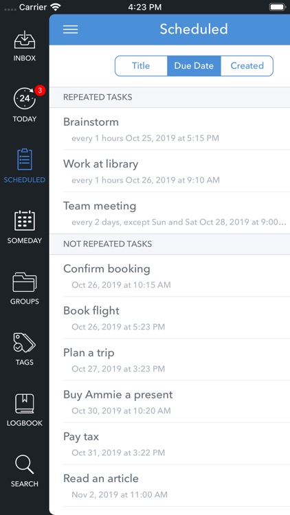 GTD tasks & to-do list