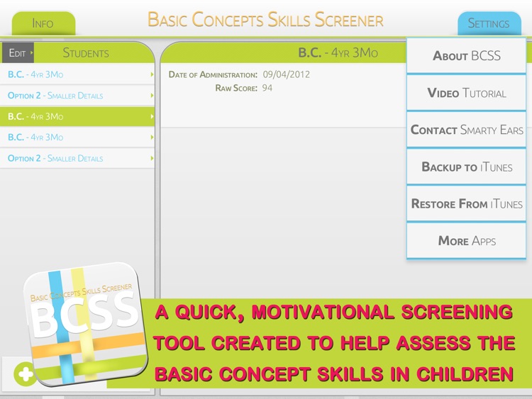 Basic Concepts Skills Screener screenshot-0