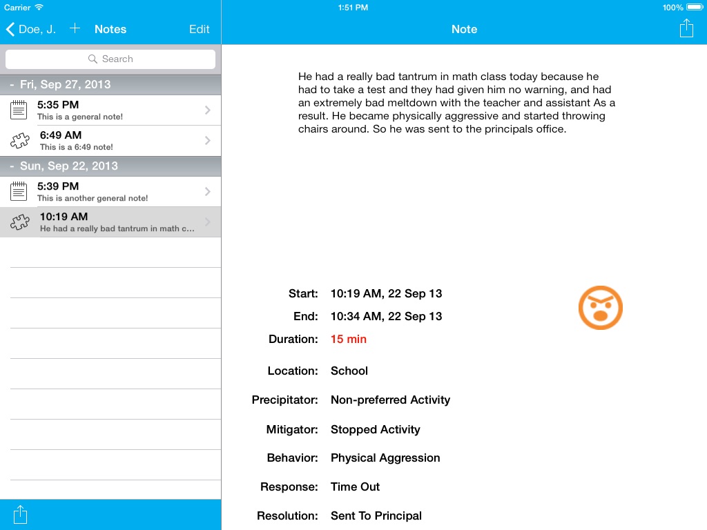 Tantrum Tracker for iPad screenshot 4