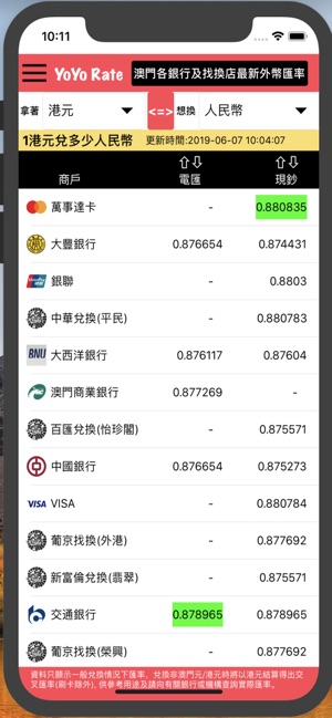 YoYoRate - 澳門外幣匯率(圖1)-速報App