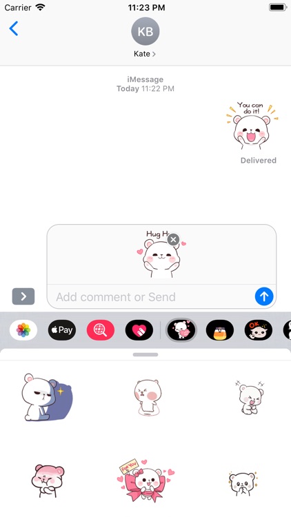 Cute Couple Bear Milk Stickers screenshot-3