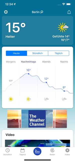 ‎Wetter: The Weather Channel Screenshot