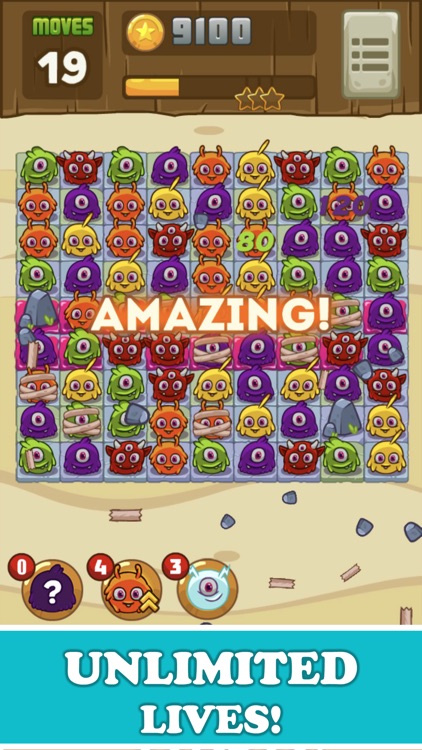 Funny Monsters puzzle Match 3