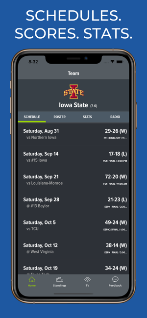 Iowa State Football Schedules