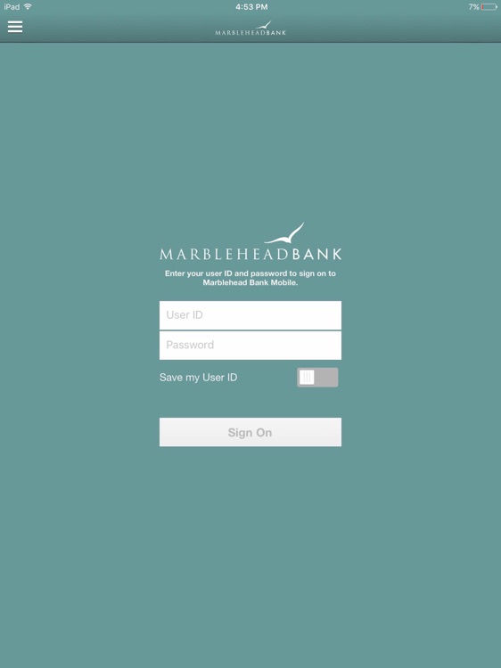 Marblehead Bank for iPad