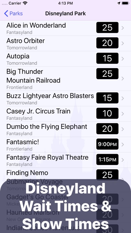 Wait Times for Disneyland