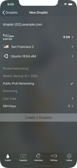 Manager for Digital Ocean app screenshot