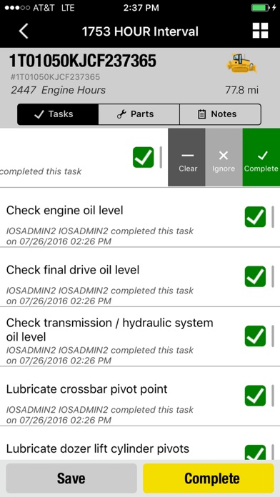 John Deere MyMaintenance screenshot 3