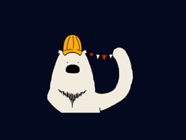 Polar bear's face sticker