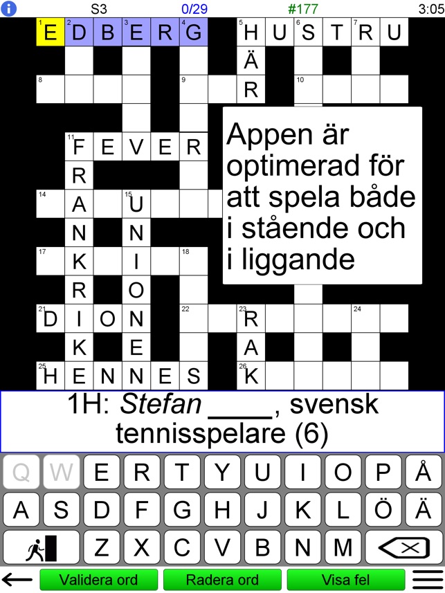 Slår spelare korsord