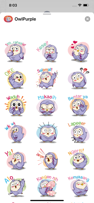 Sticker OwlPurple - fc