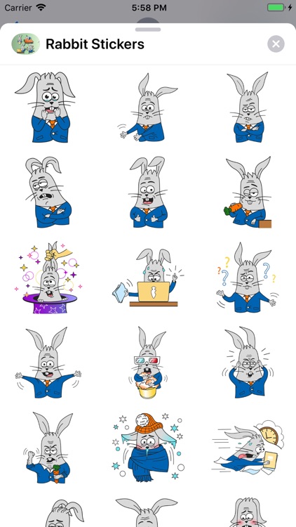 Rabbit Stickers - Bunny Emojis