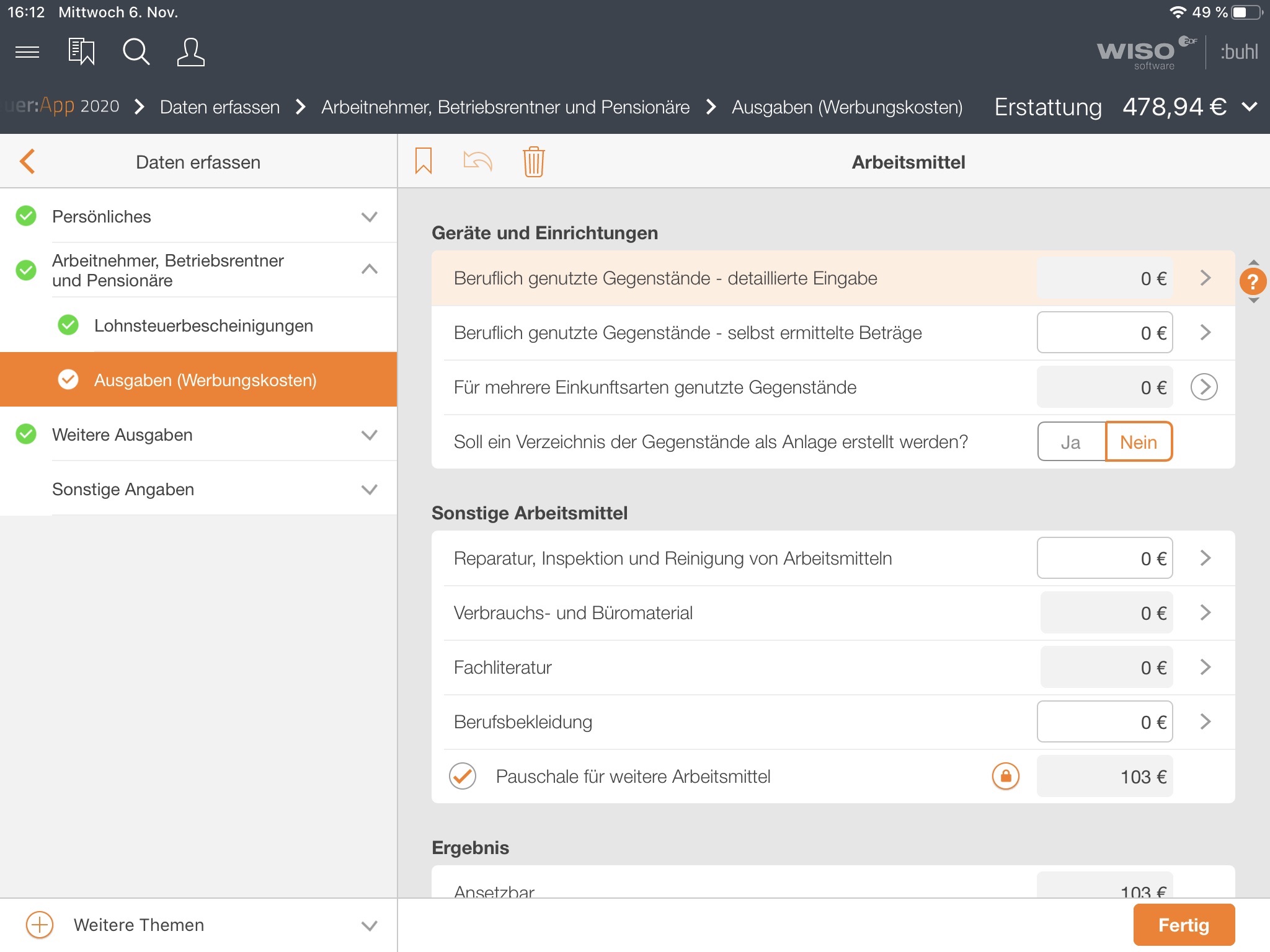 WISO steuer:App 2020 screenshot 3