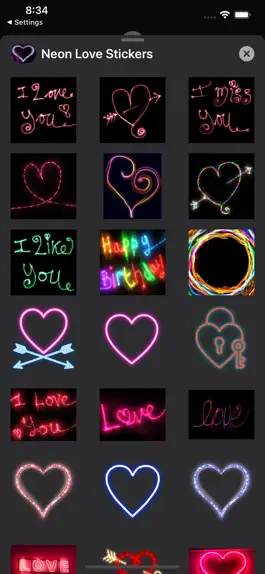 Game screenshot Love Heart Neon Stickers apk