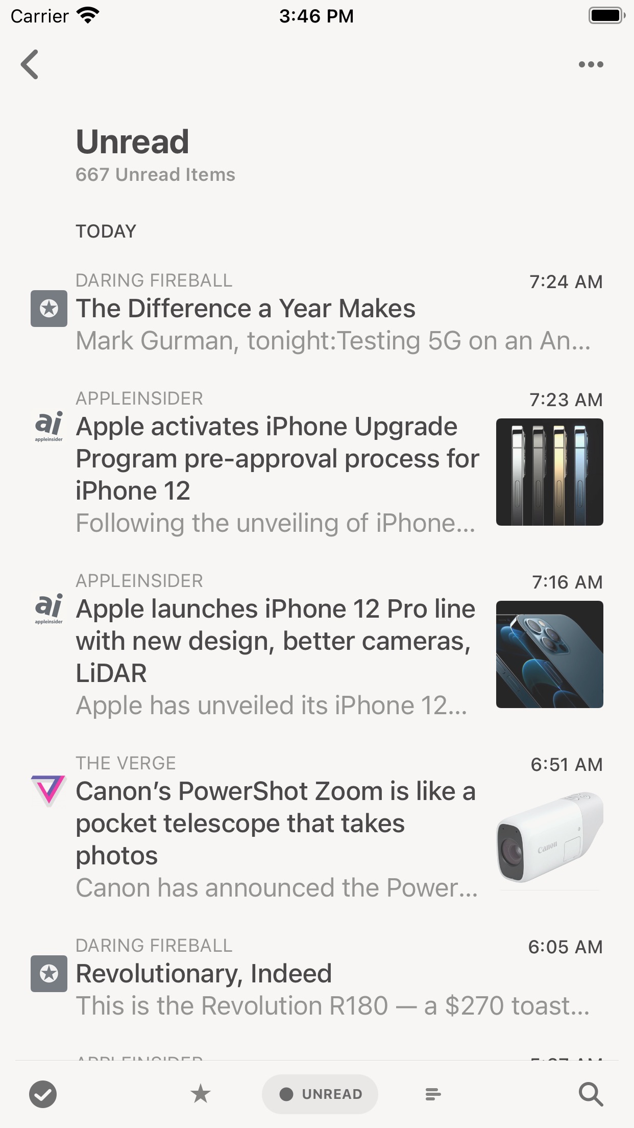 Screenshot do app Reeder 5