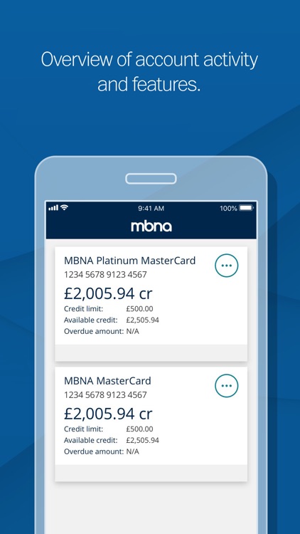 MBNA Card Services app