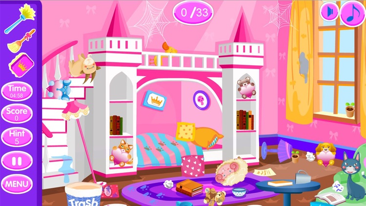 Princess room cleanup games