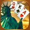 Solitaire card game with beautiful pictures of New York City in the backgrounds