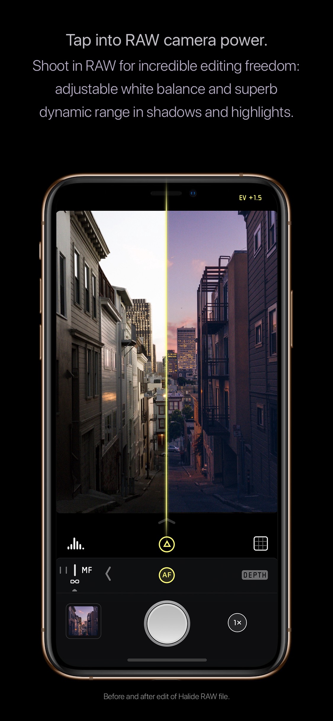 Screenshot do app Halide Mark II - Pro Camera