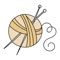 There are iMessage stickers for knitting supplies such as wool, sewing machines, scissors, etc