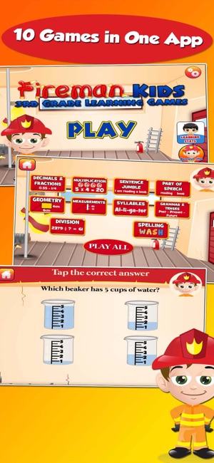 Fireman Grade 3 Learning Games