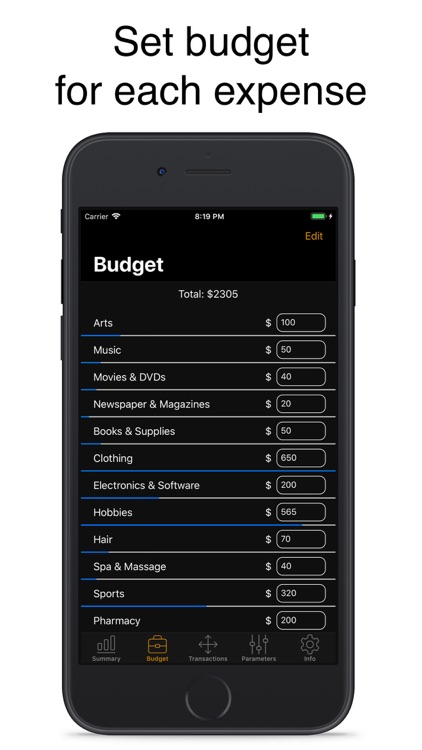 Fin: personal budget tracker