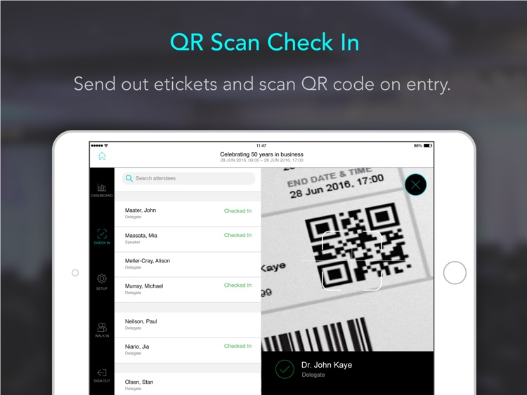 Event check-in Guest list app