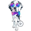 Animated Dotted Dog Stickers