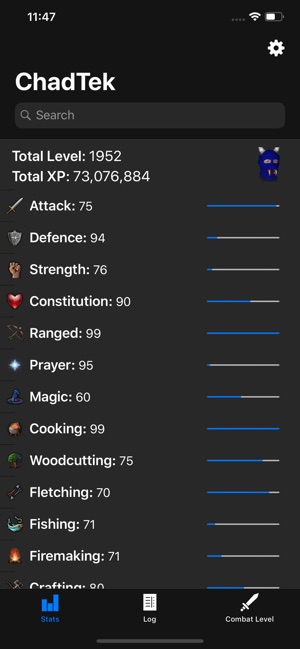 RS3Tracker - RuneScape 3 Stats