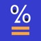 Simple decimal number calculator with Percentage, +/- and memory functions
