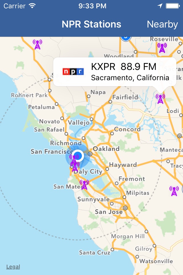 NPR Station Locator screenshot 2