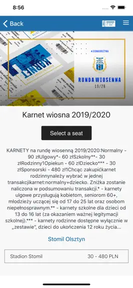 Game screenshot Stomil Olsztyn Bilety apk