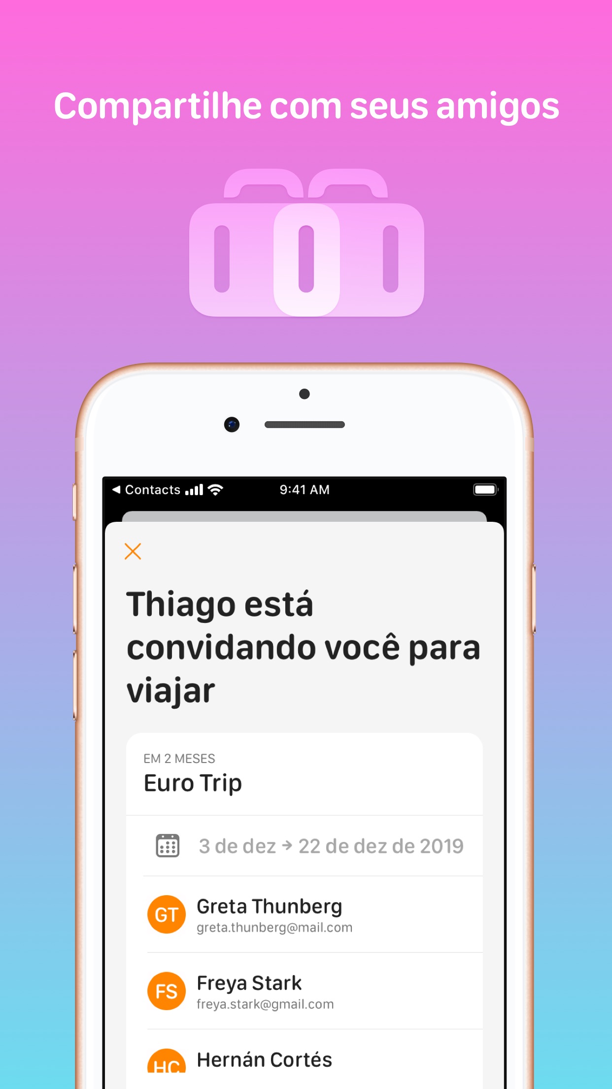 Screenshot do app Tripsy