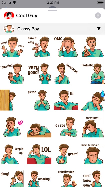 Cool Guy Stickers screenshot-3