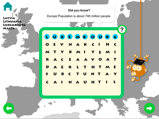 European Countries WordSearch screenshot 4
