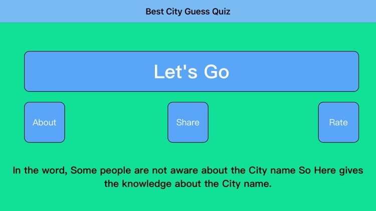 Best City Guess Quiz