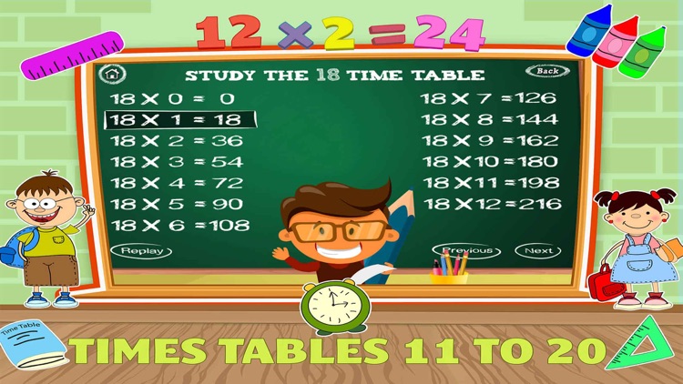 Math Times Tables Kids Games