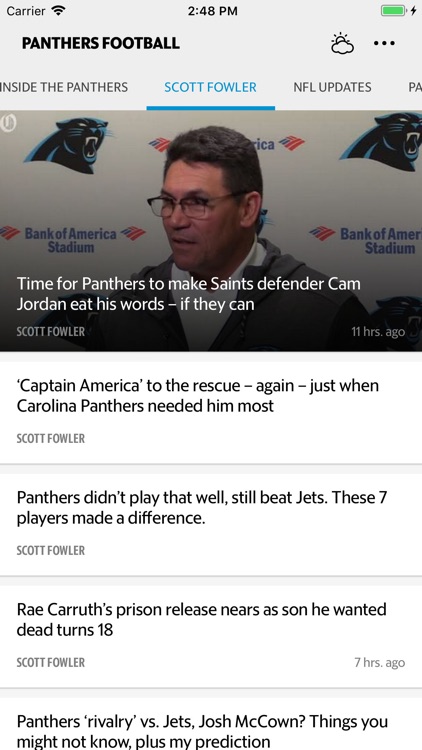 News for The Carolina Panthers