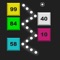 Hold the screen to aim and Swipe your finger down left or right to throw balls then break all the bricks easily