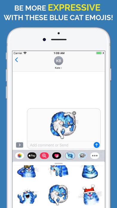 Blue Cat Emojis screenshot 4