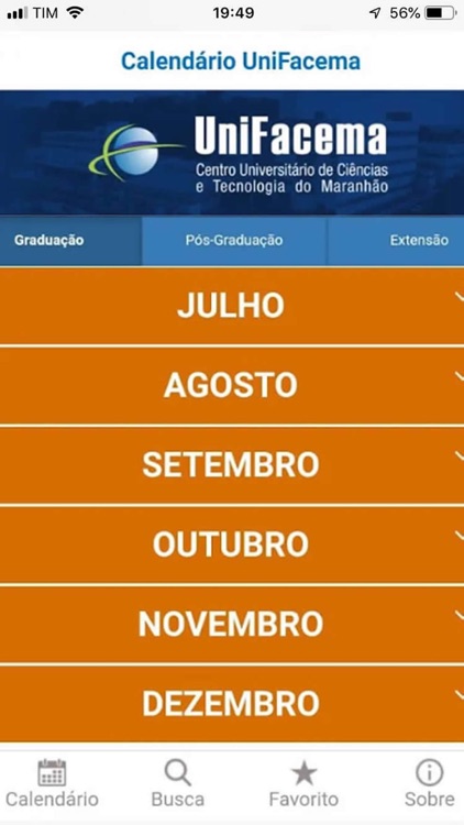 Calendário UniFacema