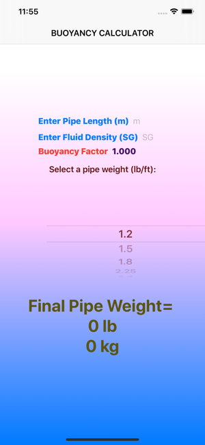 Buoyancy Factor Calculator