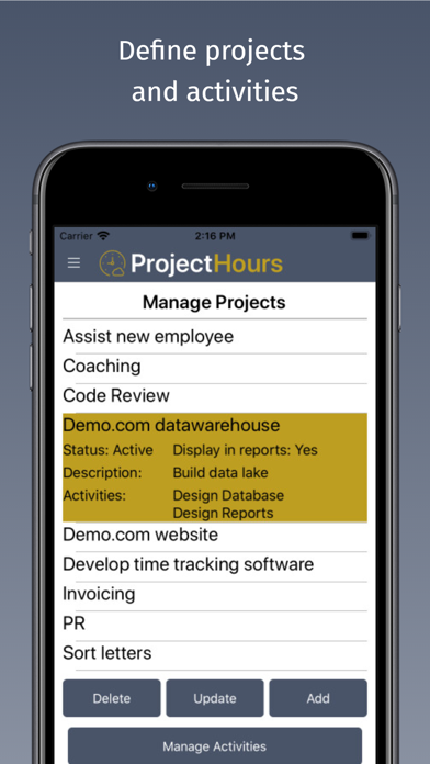 How to cancel & delete Project Hours Time Tracking from iphone & ipad 1