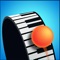 Play awesome piano songs by rolling the ball to hit the black and white balls