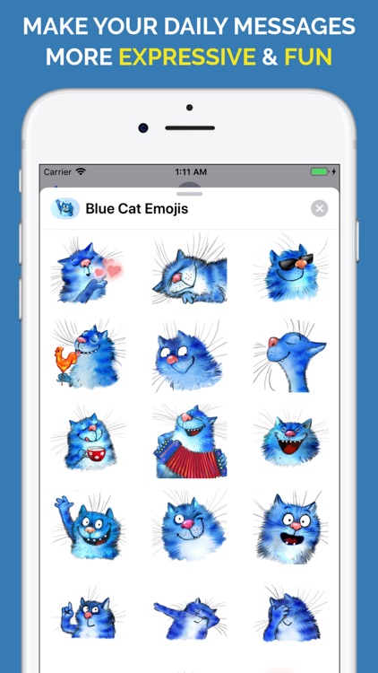 Blue Cat Emojis screenshot-6