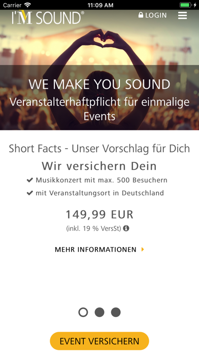 I’M SOUND Versicherung screenshot 2